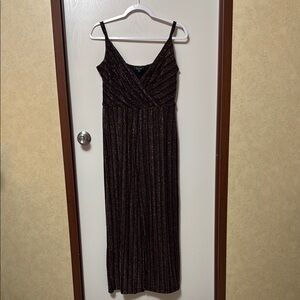 Trixxi Clothing Co. Elegant Black and Red Striped Women's Pant Jumpsuit Size L